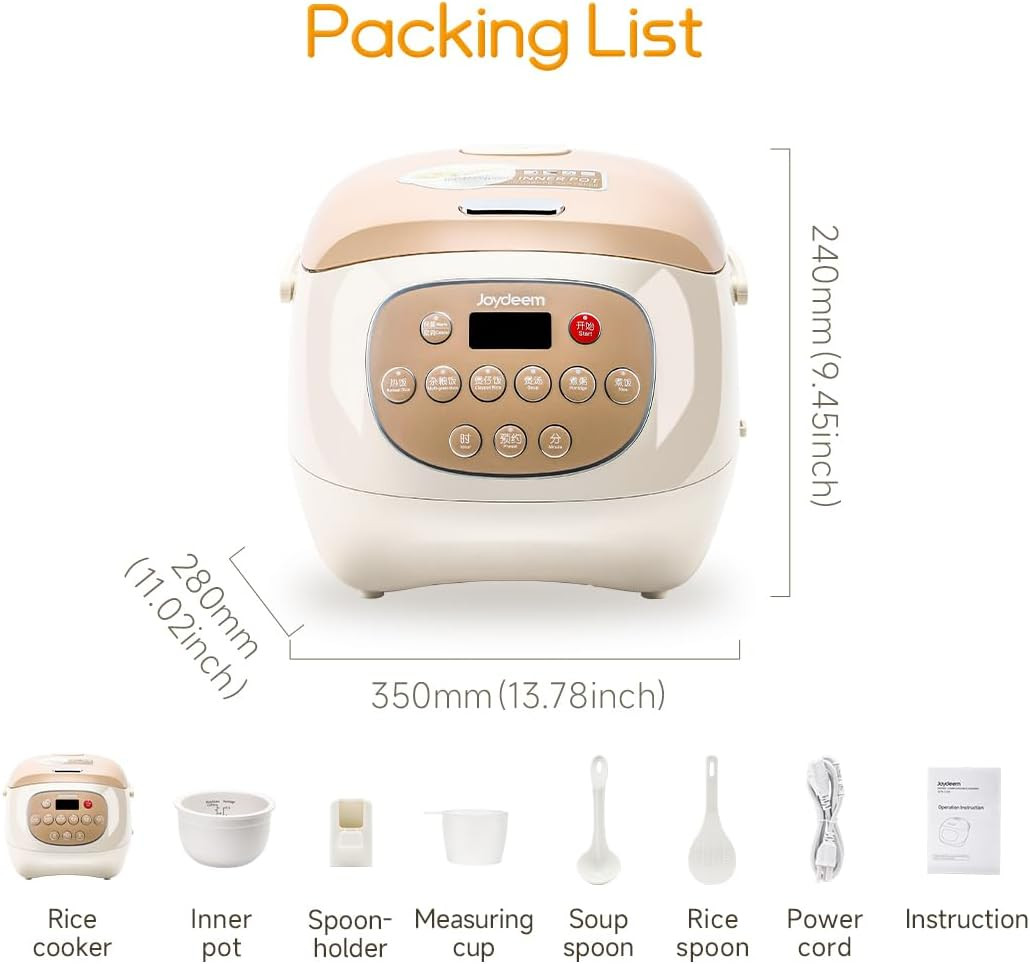 Ceramic Rice Cooker, 6 Cups Uncooked Rice Cookers with Pure Ceramic Inner Pot, H