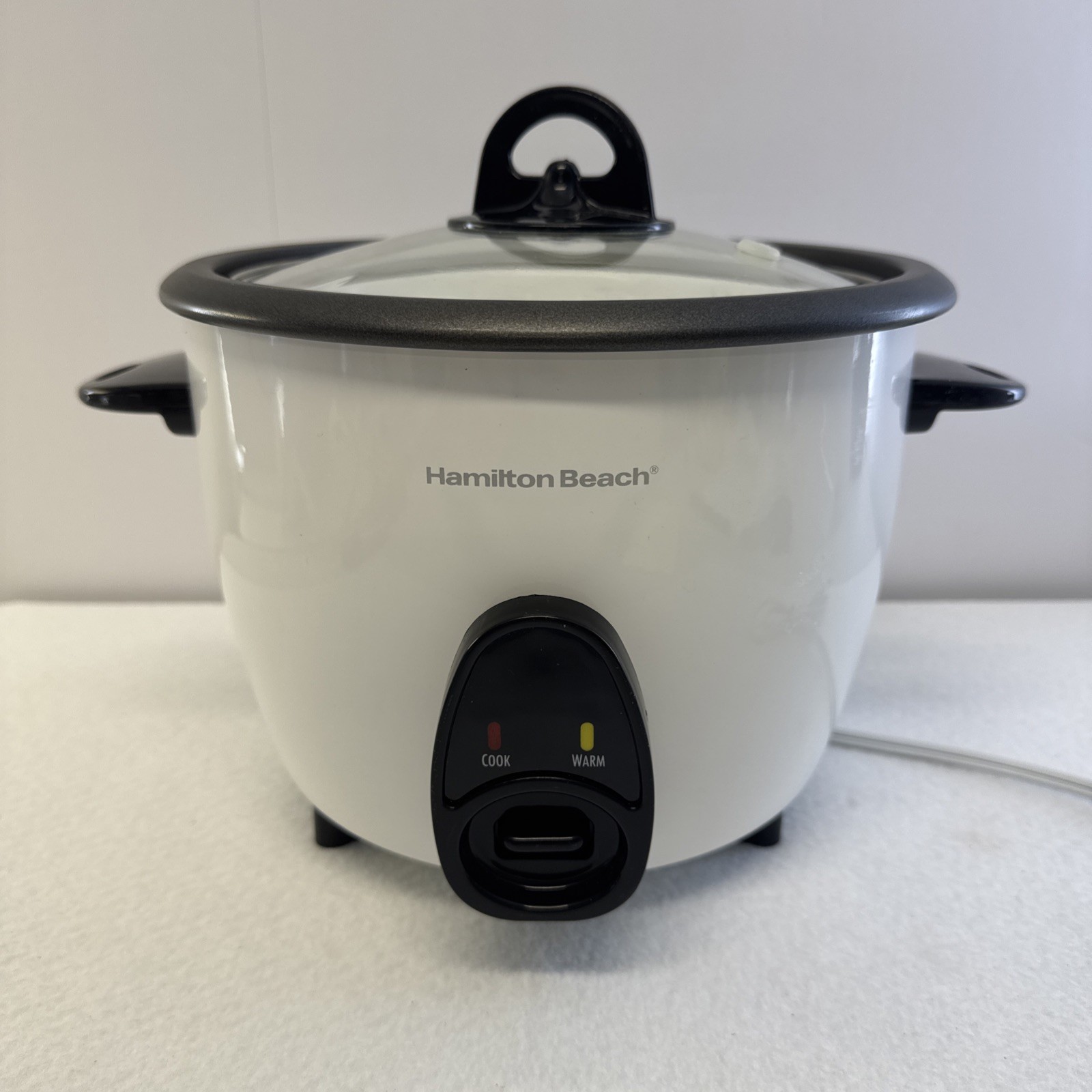 Hamilton Beach White 16 Cup Electric Rice Cooker & Food Steamer Tested Looks New