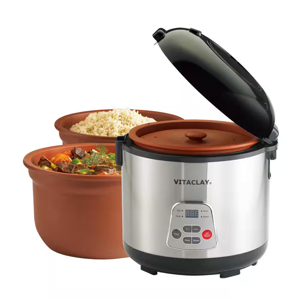 3 Qt. 2-In-1 Rice N’ Slow Cooker in Clay Pot (6-Cup)