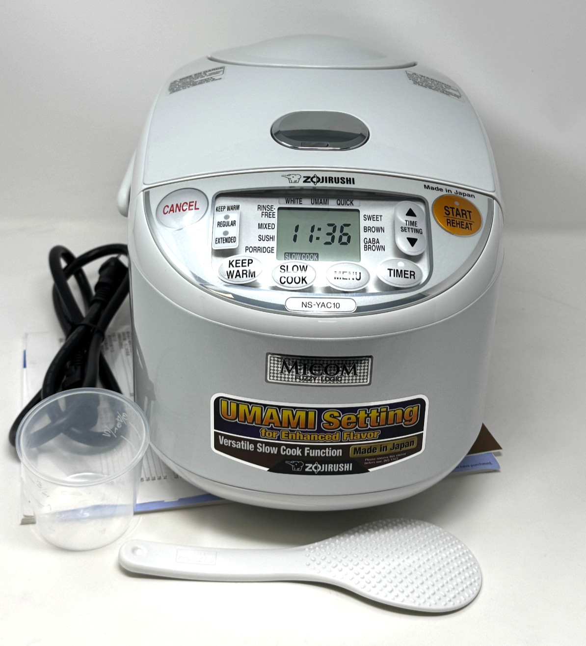 Zojirushi NS-YAC10 Umami Micom Rice Cooker and Warmer, Pearl White, 5.5 Cup